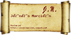 Jónás Marcián névjegykártya